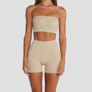 Crop Shop Boutique x Isabelle Mathers Seamless 4inch shorts in Oat